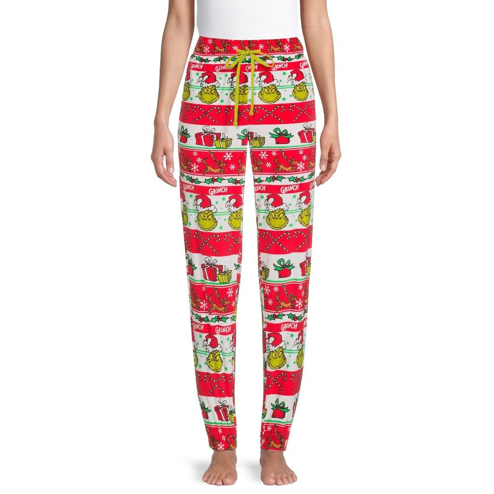 Dr. Seuss' The Grinch and Max Women's Grinch Sleep Velour Joggers